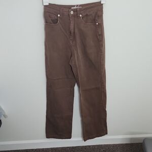 Brown Straight-Leg Jeans